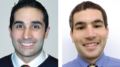 Photos of psychiatry residents Arshya Vahabzadeh, M.D., and David Buxton, M.D.