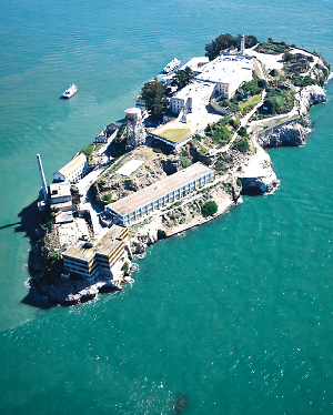 Photo: An aerial view of Alcatraz Island in the San Francisco Bay.