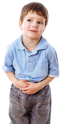 Photo of a child with stomach pain