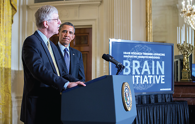 Photo: Francis Collins, M.D., Ph.D., with President Obama