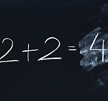 Photo: 2+2=4 on chalkboard