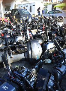 Photo: Boat motors used flee Turkey