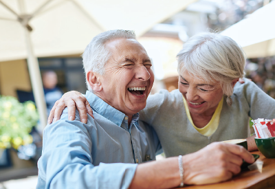 Photo: Elderly couple laughing