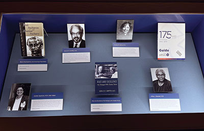 Photo of the exhibit in the Melvin Sabshin, M.D. Library & Archives
