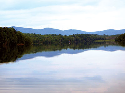 Photo of the donated lakeside forest in Vermont.
