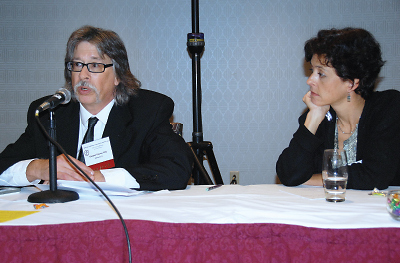 Photo of Gregory DeClue, Ph.D., and Veronica Hinton, Ph.D. at AAPL meeting