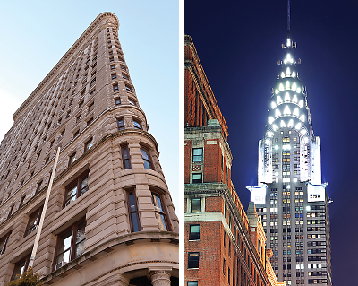 Photo: the Flatiron Building and the Chrysler Building