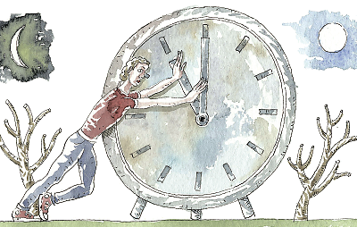 Illustration: Person and clock