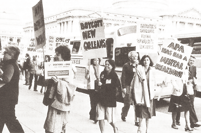 Photo: Supporters of the Equal Rights Amendment (ERA) picket in support of a boycott of APA’s 1981 Annual Meeting