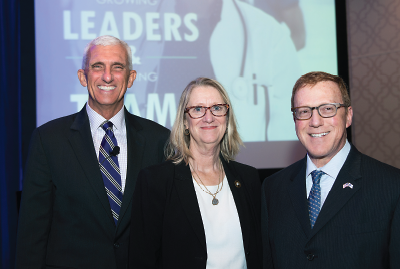 Photo: Lt. Col. Mark Hertling, APA President Anita Everett, M.D., and APA CEO and Medical Director Saul Levin, M.D., M.P.A.