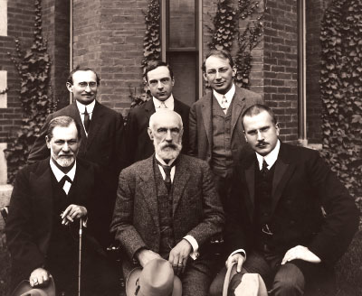 Photo: Sigmund Freud, G. Stanley Hall, Carl Jung, A.A. Brill, Ernest Jones, and Sandor Ferenczi