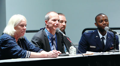 Photo: Elspeth Cameron Ritchie, M.D., M.P.H., Keith Caruso, M.D., Jeffrey Guina, M.D., and U.S. Air Force Capt. Brandon Withers