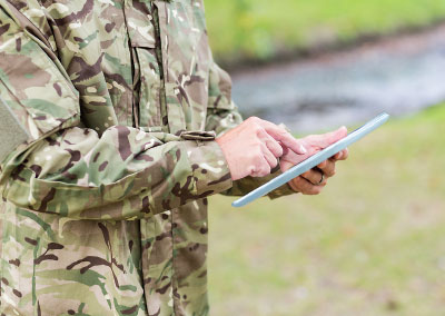 Photo: Veteran with a tablet