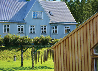 Photo: first house built in the Sólheimar Ecovillage village 