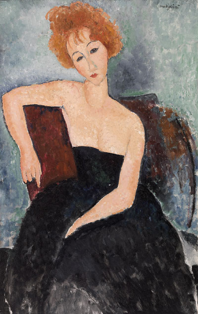 Painting: “Redheaded Girl in Evening Dress” by Amedeo Modigliani, 1918.