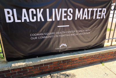 Photo: The Black Lives Matter signs posted at Codman Square Health Center in Boston in an effort to show support for Black patients.