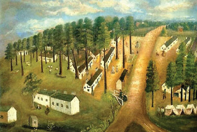 Oil painting of the mental hospital Howard's Grove VA