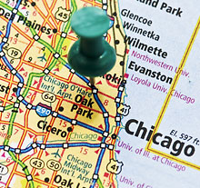Photo: map of Chicago surrounding areas