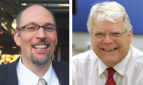 Photo: (left) Jay Shore, M.D., M.P.H., and Peter Yellowlees, M.B.B.S., M.D. (right) 