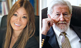 Photo: Gina Wong, Ph.D. (left), George J. Parnham, J.D.(right)