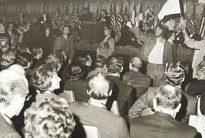 Photo: During the 124th APA Annual Meeting in Washington, D.C., demonstrators from the Radical Caucus and the Gay Liberation Movement disrupted the Convocation, demanding equal representation on panels to discuss homosexuality.