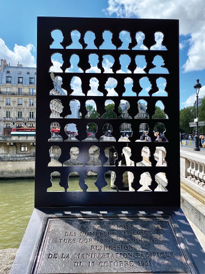 Photo: A monument on the Seine River memorializes the Algerian National Liberation Front fighters who died in the Paris Massacre in 1961.