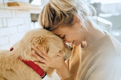 Photo: woman with a dog