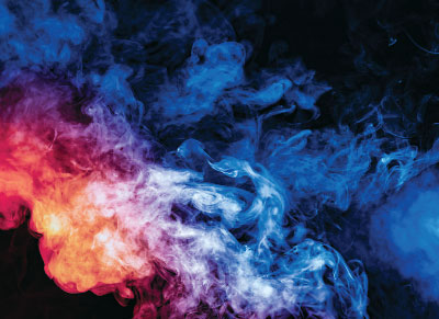 multicolor cloud of smoke