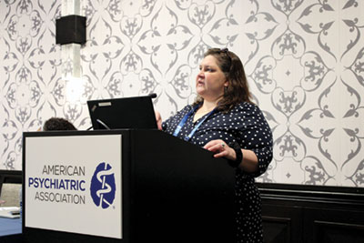 Margaret Balfour, M.D., Ph.D. speaking at APA's Mental Health Services Conference